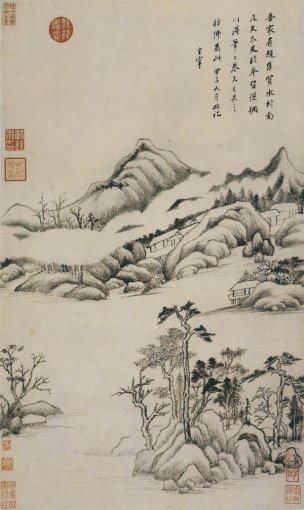 明 董其昌 仿古山水05-44.8x26.7[山水]