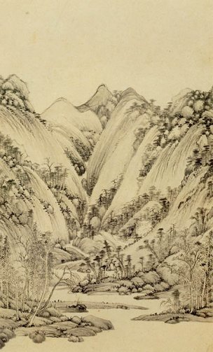 明 董其昌 仿宋元人缩本画跋册85 [山水]