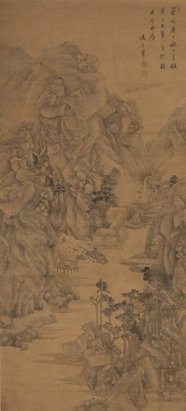 明 盛茂烨 仿黄子久山水图 绢本 215-98cm [山水]