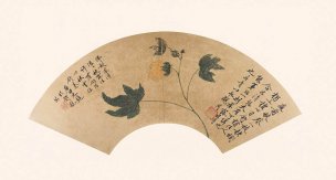 明 沈周 扇面画选6沈周秋葵圖y [花鸟]