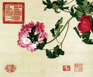清 郎世宁 花鸟图册 1牡丹图 47x39[花鸟] 