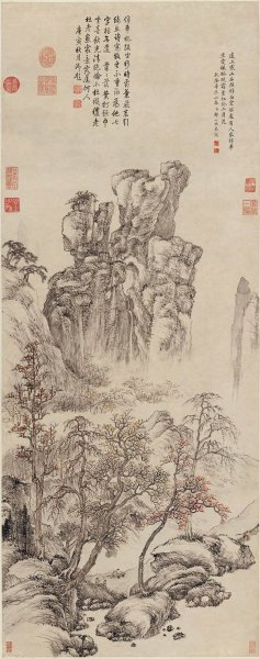 清 邹一桂 杜牧诗意图 51.38-129.72cm [山水] 