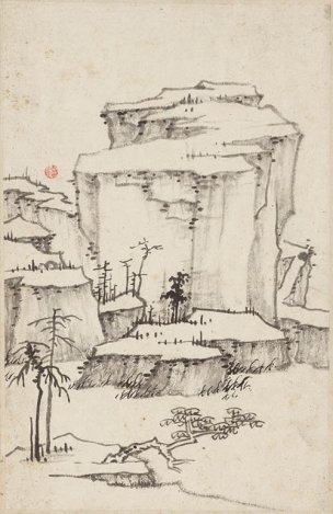 清 渐江 山水册页-3 纸本 14.2x21.9[山水] 