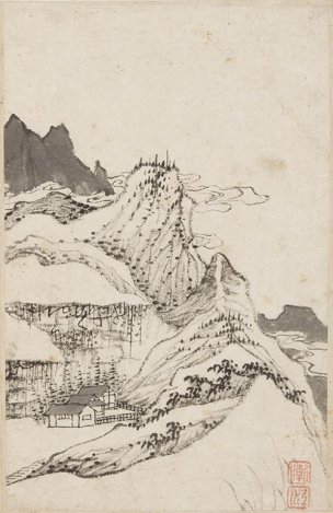 清 渐江 山水册页-7 纸本 14.2x21.9[山水] 