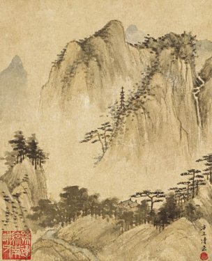 清 查士标 山水册页十开-07 18x22[山水] 
