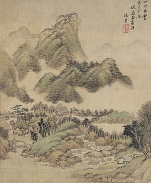 清 杨晋 仿古山水册页十二开-08 25.5x31[山水] 