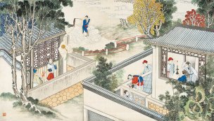 清 孙温 红楼梦 55x30.5 (136)[人物] 