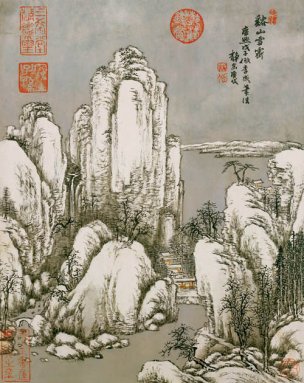 清 唐岱 仿古山水册-12 25x31.5[山水] 