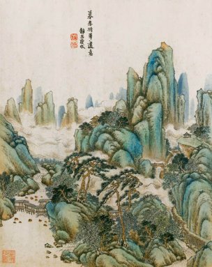 清 唐岱 仿古山水册-3 25x31.5[山水] 