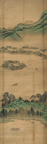 清 周尚文 西湖全景图屏-7 高191cm[山水] 