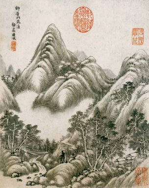 清 唐岱 仿古山水册-1 25x31.5[山水] 
