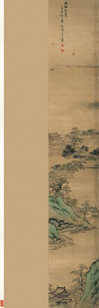 清 周尚文 西湖全景图屏-12 高191cm[山水] 