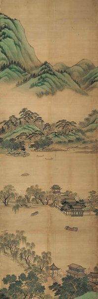 清 周尚文 西湖全景图屏-4 高191cm[山水] 