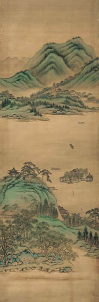 清 周尚文 西湖全景图屏-8 高191cm[山水] 