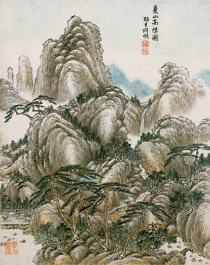 清 唐岱 仿古山水册-7 25x31.5[山水] 
