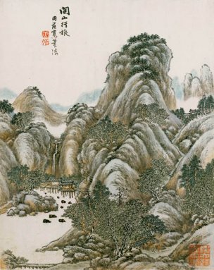 清 唐岱 仿古山水册-11 25x31.5[山水] 