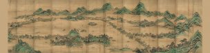 清 周尚文 西湖全景图屏 全 479x191[山水] 
