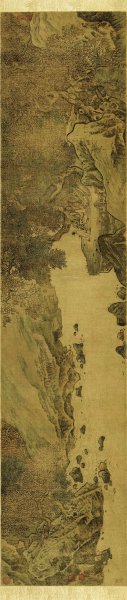 清 华喦 华岩 秋林观泉图卷 绢本114×24.5[山水] 