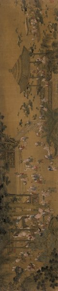 清 冷枚 百子图 40x200[人物] 
