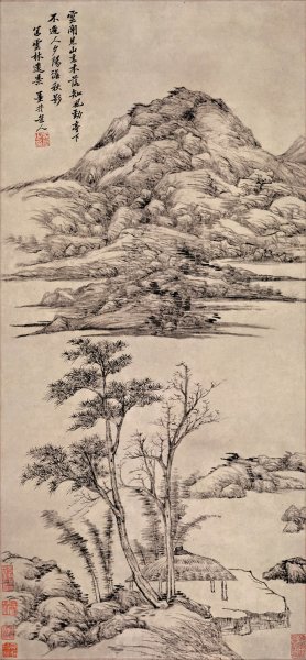 清 吴历 夕阳秋影图 35×75[山水] 