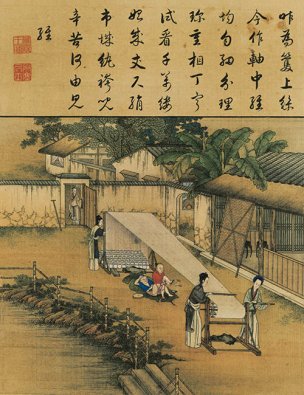 清 佚名 雍正耕织图册页-48 30x39[人物] 