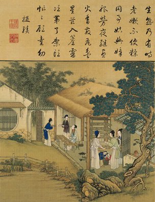 清 佚名 雍正耕织图册页-34 30x39[人物] 