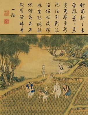 清 佚名 雍正耕织图册页-17 30x39[人物] 