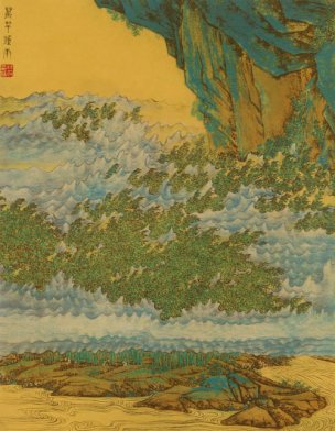 清 任熊 十万图册3 34.5x44.5[山水] 