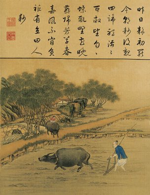 清 佚名 雍正耕织图册页-10 30x39[人物] 