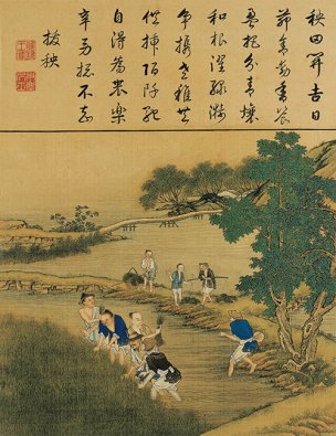清 佚名 雍正耕织图册页-15 30x39[人物] 