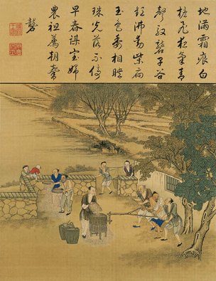 清 佚名 雍正耕织图册页-27 30x39[人物] 