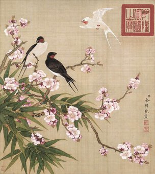 清 余稚 花鸟图册页十二开-01 33x37[花鸟] 