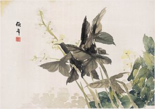 清 任伯年 任颐 花卉册页 (4) 42.2x29.8[花鸟] 
