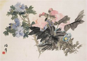 清 任伯年 任颐-花卉图册-12 42x30[花鸟] 