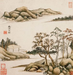 未知朝代 佚名 仿古山水图册8[山水] 
