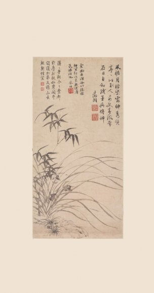 明 文征明 兰竹图[花鸟]