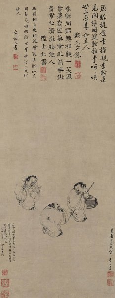 明 李士达 三驼图1-hx 34.3x88[花鸟]