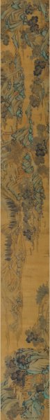 明 文彭 钱糓 书画卷-画心-绢 33.6x279[山水]
