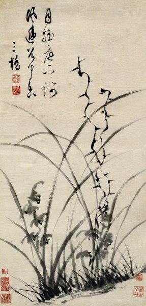 明 文彭 兰花图 纸本66x32 [花鸟]