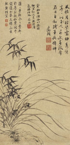 明 文征明 兰竹图46.29×22.5[花鸟]