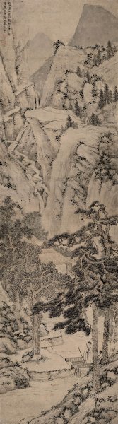 明 文伯仁 松风高士图 纸本98.7××27.6cm[山水]