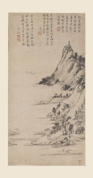 明 文嘉 石湖秋色图[山水]