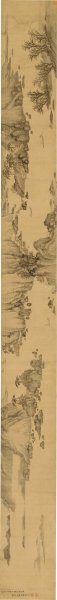 明 张复 溪山过雨图卷 29x300[山水]
