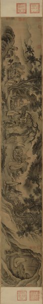 明 戴进 达摩至慧能六代祖师图画心 35.85x247.8[宗