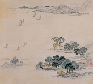 明 张复 潇湘八景八开-3[山水]