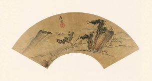 明 唐寅 扇面 6山水圖 [山水]