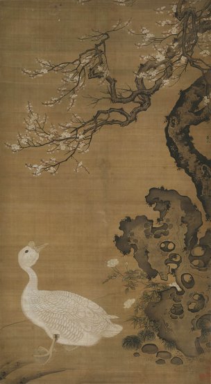 明 吕纪 狮头鹅图106x192.5[走兽]