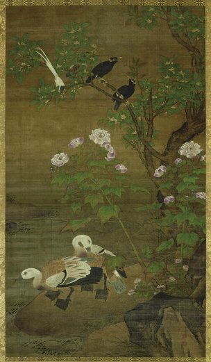 明 吕纪 四季花鸟图3--秋 69x117[花鸟]
