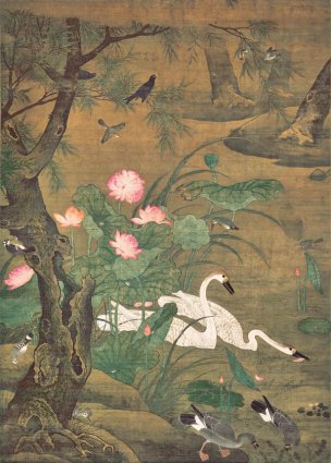 明 佚名 瑞莲翎毛图 50x70[花鸟]