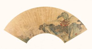 明 仇英 6山水圖 扇面[山水]